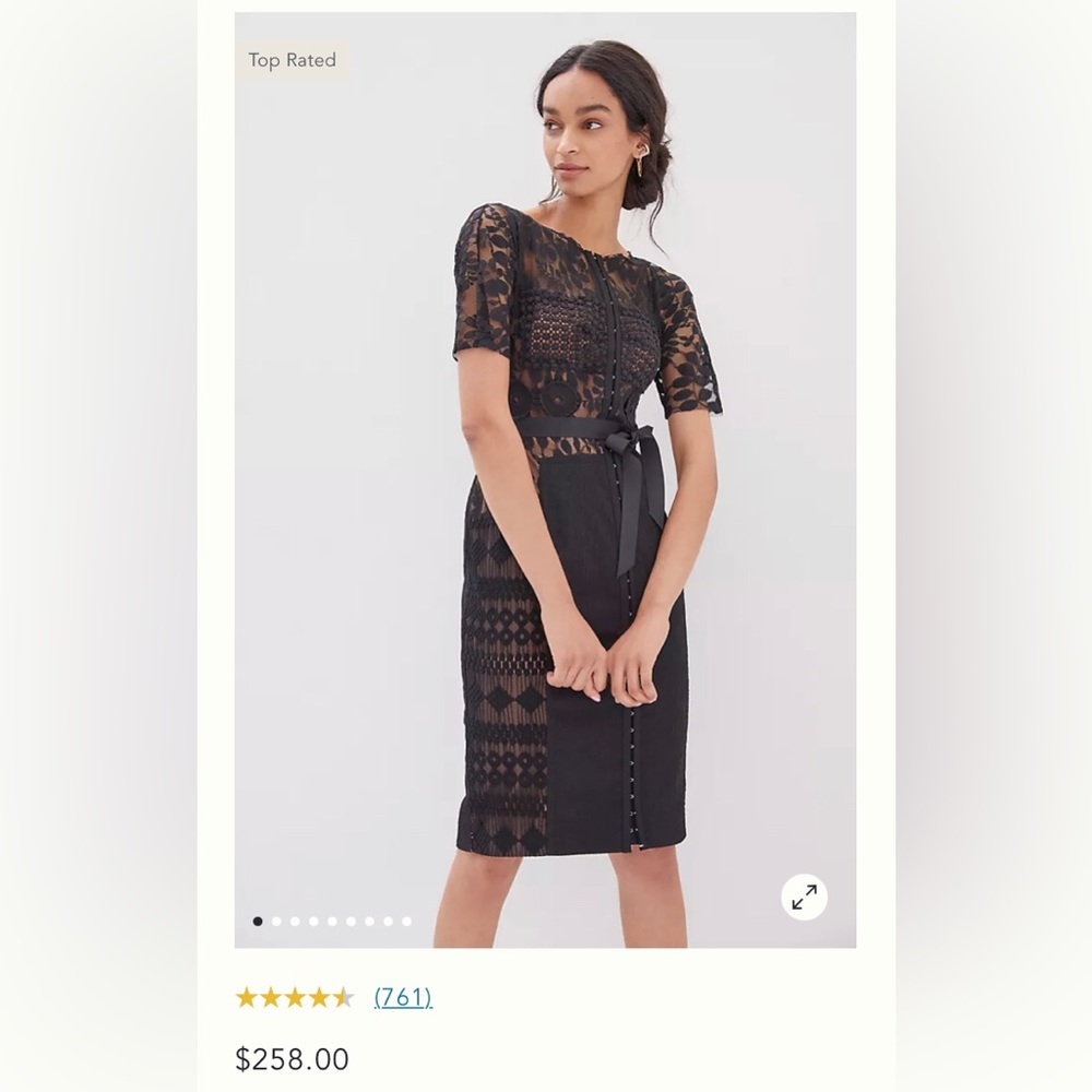 Anthropologie Byron Lars Carissima Sheath Dress size 8 black